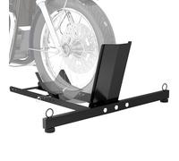 HOMCOM Bloque roue de moto pour pneu avant, cale roue moto en acier, support de verrouillage réglable sur 14 niveaux, capacité 816,5 kg, pour les pneus Ø 34-84 cm/13,4-33,1", noir