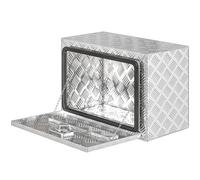 HOMCOM Boîte à outils pour camion en aluminium, 60,9 x 35,5 x 40,6 cm, coffre de rangement 76 L avec serrure et clés, argent