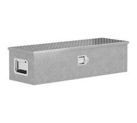 HomCom Boîte à outils remorque aluminium – poignées larges, serrure à clés, 99×33×25,5 cm, argent