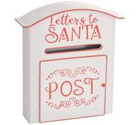 HOMCOM Boîte aux Lettres de Noël - Lettres au Père Noël - Fixation Murale - Décoration de Noël pour intérieur et extérieur - Blanc