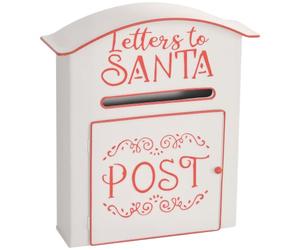 HOMCOM Boîte aux Lettres de Noël, Lettres au Père Noël, Murale, Blanche