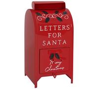 HOMCOM Boîte aux Lettres de Noël - Lettres pour Père Noël - Autoportant ou à Fixer au Mur - Décoration de Noël intérieure - Rouge