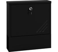 HOMCOM Boîte aux lettres murale avec serrure, couvercle, noyau en cuivre, boîte postale en métal, pour l'extérieur, gris foncé, 30 x 8,5 x 32,5 cm