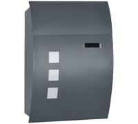 HOMCOM Boîte aux lettres murale pour extérieur Gris anthracite