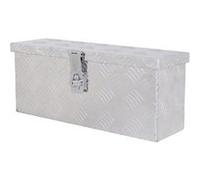 HOMCOM Boîte de rangement - boîte à outils en aluminium - caisse à outil alu. verrouillage clé dim. 50L x 15,5l x 20,5H cm - argent