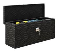 HOMCOM Boite de rangement - boîte à outils en aluminium - caisse à outil alu. verrouillage clé dim. 50L x 15,5l x 20,5H cm Noir