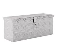 HOMCOM Boîte de rangement - boîte à outils en aluminium - caisse à outil alu. verrouillage clé dim. 50L x 15,5l x 20,5H cm - argent