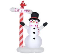 HOMCOM - Bonhomme de neige gonflable - Tissu polyester - 135x75x213cm - multicolore