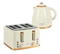 HOMCOM Bouilloire Grille-pain Ensemble Petit-déjeuner Beige