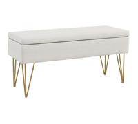 HOMCOM - Bout de Lit - Tissu aspect lin - 100x40x49cm - Blanc