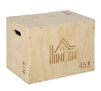 HOMCOM Box Jump pliométrie 3 en 1 Appareil boîte à Saut Musculation Fitness & entraînement croisé plyobox pour Box Training 40/45/60 cm en Bois