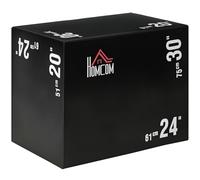 HOMCOM Box Jump pliometrie 3 en 1 Appareil Musculation Fitness plyobox pour Box Training 51/61/75 cm PE Noir