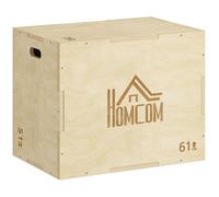 HOMCOM - Box Jump pliometrie 3 en 1 - Bois de hêtre - 61x51x76cm - Bois naturel