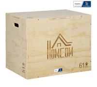 HOMCOM Box jump pliométrie 3 en 1 - Collaboration Aosom.fr x FFHandball - appareil boîte à saut musculation fitness & crossfit plyobox pour box training 51/61/76 cm en bois Description:Cette box jump,