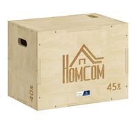 HOMCOM Box jump pliométrie 3 en 1 - Collaboration Aosom.fr x FFHandball - appareil boîte à saut musculation fitness & entraînement croisé plyobox pour box training 40/45/60 cm en bois