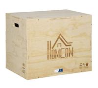 HOMCOM - Box Jump pliometrie 3 en 1 - Collaboration Aosom.fr x FFHandball - Bois de hêtre - 61x51x76cm - Bois naturel