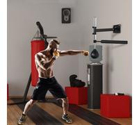 HOMCOM Boxställ, avec speedball, barre de maintien rotative, ajustable en hauteur, pliable, acier, 79 x 72 x 20 cm