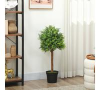 HOMCOM Buchsbaum Artificiel 90cm Plante Artificielle, Plante en Plastique dans Pot pour Salon