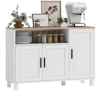 HOMCOM Buffet 3 Portes à Fermeture Amortie 110 x 33 x 75 cm Blanc