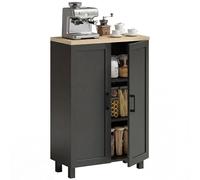 HOMCOM Buffet à 2 Portes, Buffet étroit, Armoire de Cuisine avec étagère réglable, pour Cuisine, entrée, Chambre, 60 x 30 x 90 cm, Noir