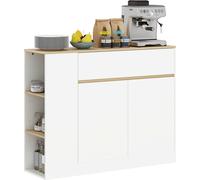 HOMCOM Buffet armoire de cuisine avec tiroir, 2 portes, étagères réglables, buffet commode pour cuisine, salon, salle à manger, 105 x 30 x 81,5 cm Blanc