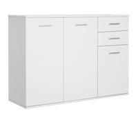 HOMCOM Buffet meuble de rangement 2 tiroirs coulissants 2 placards étagère réglable panneaux particules blanc | Aosom France