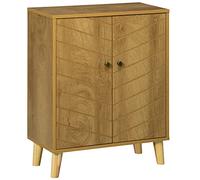 HOMCOM Buffet armoire vintage 2 portes chevron finition bois naturel