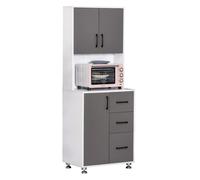 HOMCOM - buffet - Bois - 60x40x160cm - Gris