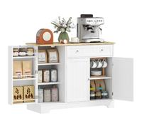 HOMCOM Buffet Cuisine Îlot de Cuisine avec 3 Portes 105x40x83 cm Blanc
