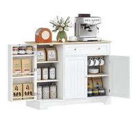 HOMCOM Buffet Cuisine, îlot de Cuisine avec étagères de Porte, 3 Portes, tiroir et étagère réglable, Style Moderne, Meuble de Rangement pour Salle à Manger, Salon, Cuisine, 105 x 40 x 83 cm, Blanc