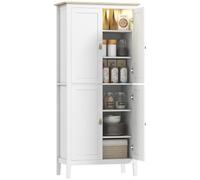 Buffet cuisine - HOMCOM - LED réglable et détecteur de mouvement - étagères réglables - MDF - 80 x 40 x 176,5 cm - blanc