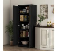 HOMCOM Buffet cuisine, meuble cuisine rangement avec double porte et 2 étagères réglables, 60 x 40 x 160 cm, noir