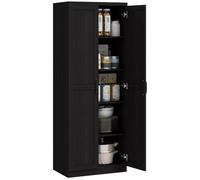 HOMCOM Buffet Cuisine, Meuble Cuisine Rangement, Meuble de Rangement, vaisselier Moderne avec Double Porte et 2 étagères réglables, pour Salle à Manger, Salon, 60 x 40 x 160 cm, Noir