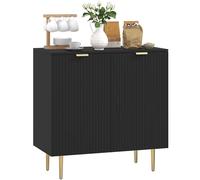 HOMCOM Buffet Cuisine, Meuble de Rangement, avec 2 Portes, étagère réglable, Pieds métalliques surélevés, pour Cuisine, Salon, 80 x 40 x 80 cm, Noir