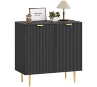 HOMCOM Buffet cuisine meuble de rangement avec 2 portes étagère réglable pieds métalliques surélevés 80 x 40 x 80 cm noir noir