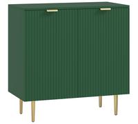 HOMCOM Buffet cuisine meuble de rangement avec 2 portes étagère réglable pieds métalliques surélevés 80 x 40 x 80 cm vert olive