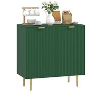HOMCOM Buffet Cuisine, Meuble de Rangement, avec 2 Portes, étagère réglable, Pieds métalliques surélevés, pour Cuisine, Salon, 80 x 40 x 80 cm, Vert Olive