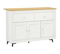 HOMCOM Buffet Cuisine, Meuble de Rangement avec 2 tiroirs 3 Portes, Style Moderne, pour Cuisine, Salle à Manger, Salon, 117 x 35 x 80 cm, Blanc