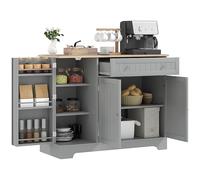 HOMCOM Buffet Cuisine, Meuble de Rangement avec étagères de Porte, 3 Portes, tiroir et étagère réglable, Style Moderne, pour Salle à Manger, Salon, Cuisine, 105 x 40 x 83 cm, Gris