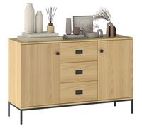 HOMCOM Buffet de Cuisine 2 Placards 3 Tiroirs 120 x 39,5 x 77 cm Naturel