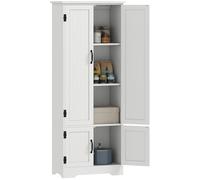 HOMCOM Buffet de Cuisine Armoire de Cuisine contemporaine Multi-rangements 2 placards 3 étagères MDF Panneaux Particules Blanc