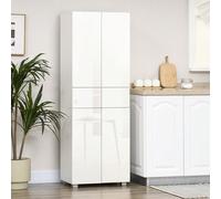 HOMCOM Buffet de cuisine avec 4 portes, 2 tiroirs et des étagères réglables dans un style moderne 60 x 35 x 170 cm laqué blanc Description:Ce meuble de rangement de cuisine est aussi pratique qu'éléga