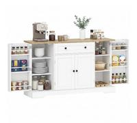 HOMCOM Buffet de cuisine avec 4 portes et tiroir Blanc 138 x 40 x 85 cm