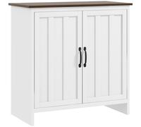 HOMCOM Buffet de Cuisine Moderne à 2 Portes avec Étagère Réglable en Bois, 80x39.7x80cm, Blanc