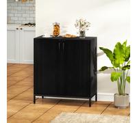 HOMCOM Buffet de Cuisine Moderne Buffet pour Salon avec 2 Portes Étagère Réglable et Base Élevée 80x40x90 cm Noir