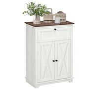 HOMCOM Buffet de Cuisine Multi-rangements 2 Portes avec étagère réglable, 1 tiroir, Design Campagne, pour Salon, Chambre et Cuisine, 60 x 30 x 87,5 cm, Blanc