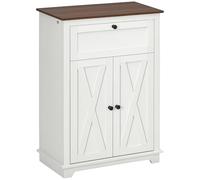 HOMCOM Buffet de Cuisine Multi-rangements 2 Portes avec étagère réglable, 1 tiroir, Design Campagne, pour Salon, Chambre et Cuisine, 60 x 30 x 87,5 cm, Blanc