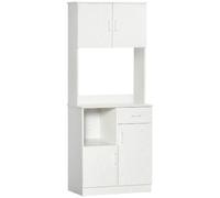 HomCom Buffet de cuisine multi-rangements 4 portes 1 tiroir MDF blanc 71x41x178 cm
