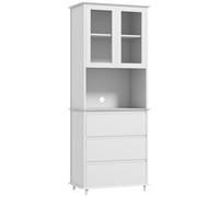 HomCom Buffet de cuisine 2 portes 3 tiroirs niche centrale 68×38×172 cm MDF blanc
