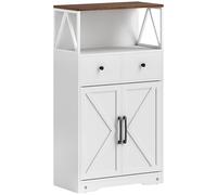 HOMCOM Buffet de salle de séjour, multi-usages avec portes rabattables, 60 x 31 x 108 cm, blanc